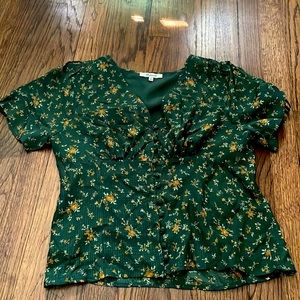 Silk floral print blouse